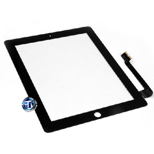 iPad 3 Digitizer Touch Black Complete with Home Button, Home Button Flex, Camera Bracket, Adhesive (High Quality)